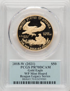 2018-W $50 One Ounce Gold Eagle PCGS PR70 Reagan
