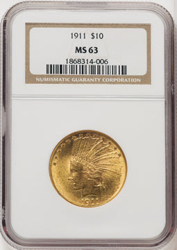 1911 $10 Indian Eagle NGC MS63 (506633003)