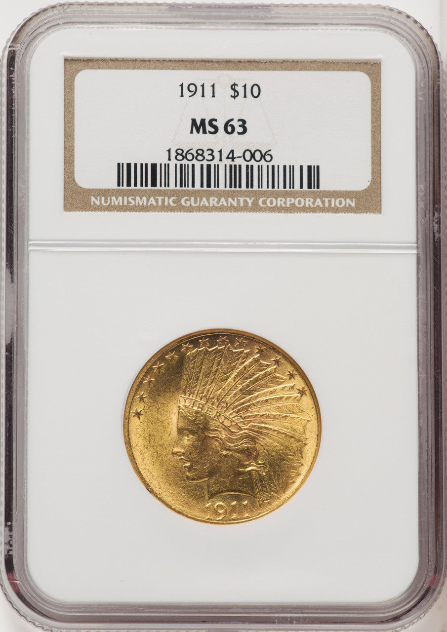 1911 $10 Indian Eagle NGC MS63 (506633003)
