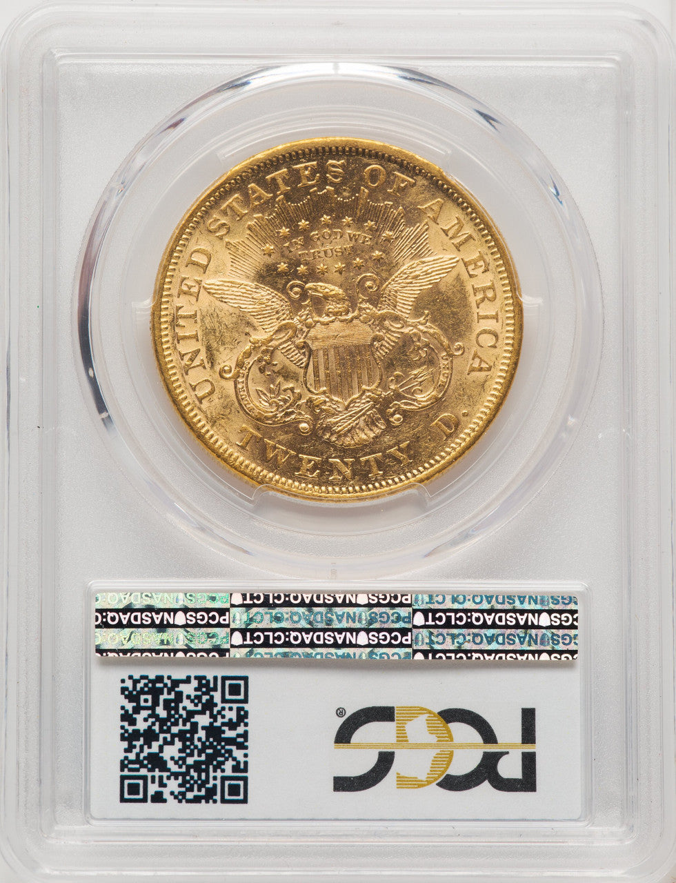 1867 $20 Liberty Double Eagle PCGS AU58
