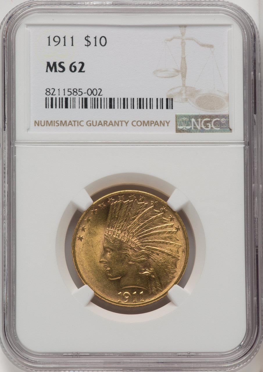 1911 $10 Indian Eagle NGC MS62 (67696011)