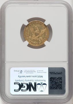 1846 $5 Large Date Liberty Half Eagle NGC AU50 (572216002)