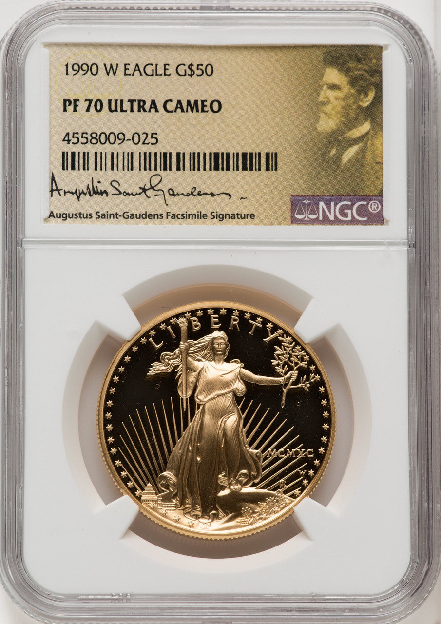 1990-W $50 One-Ounce Gold Eagle NGC PF70 (506163012)
