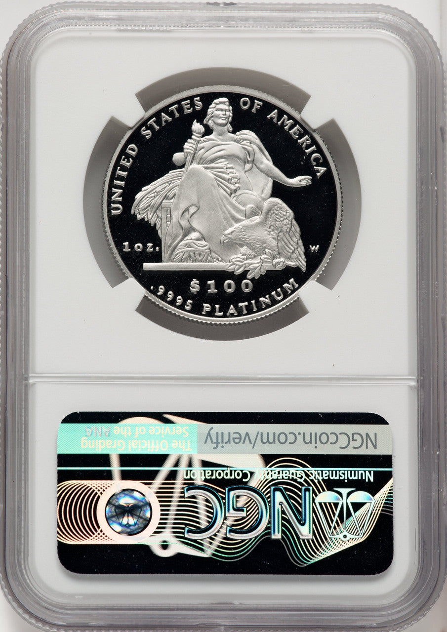 2004-W P$100 One-Ounce American Platinum Eagle Statue of Liberty Mike Castle NGC PF70