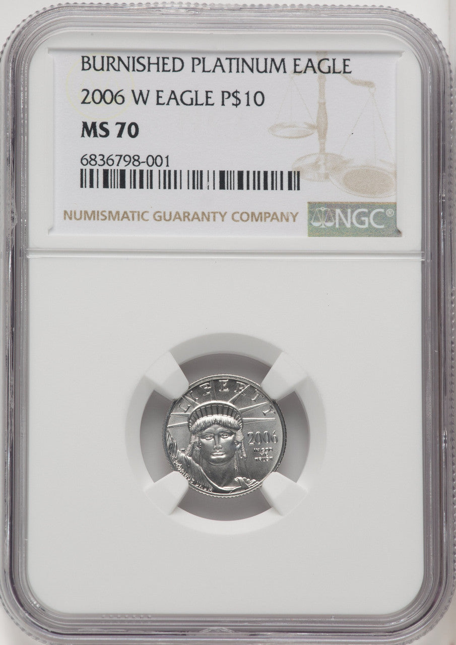 2006-W $10 Tenth-Ounce Platinum Eagle Burnished NGC MS70 (505447004)