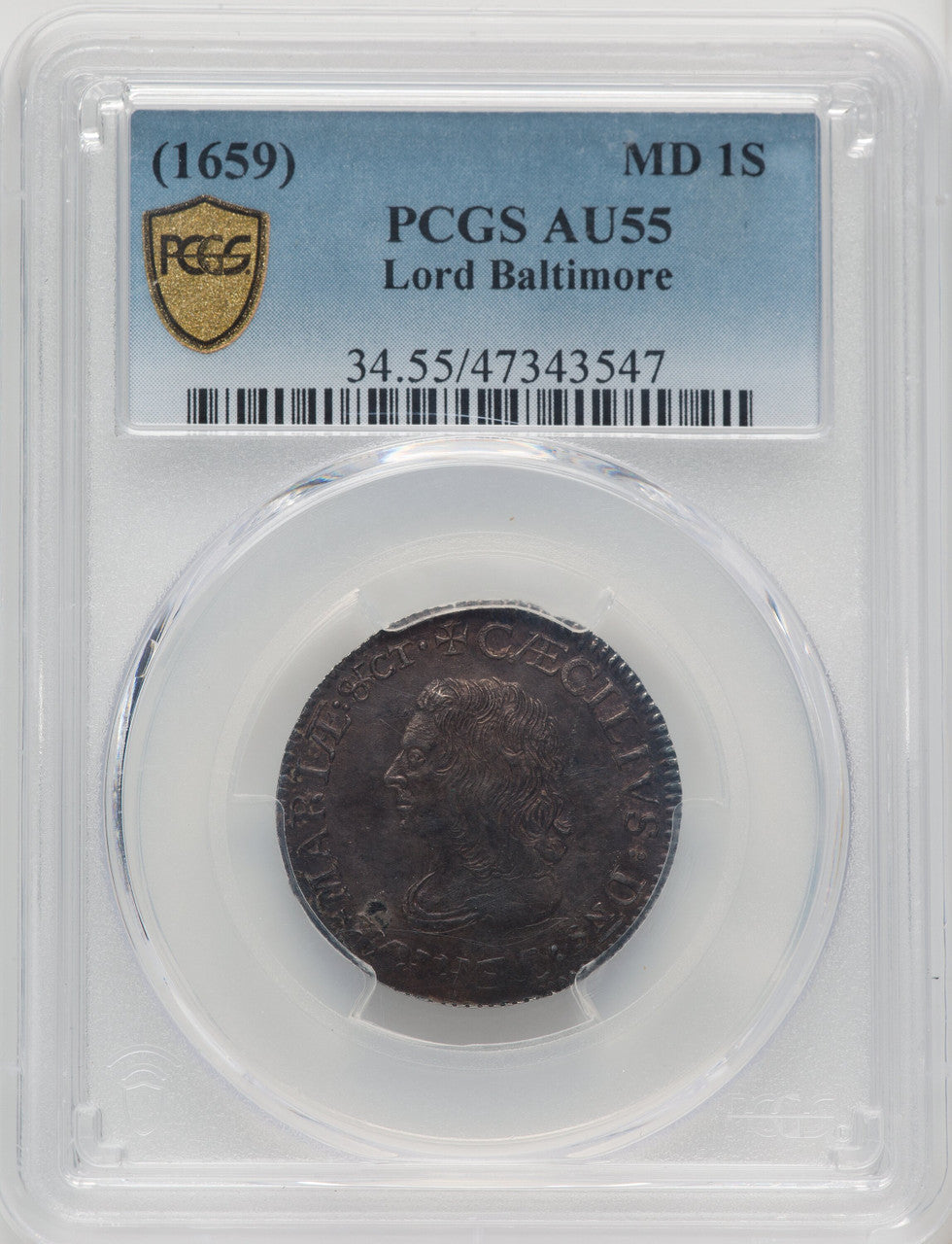 Lord Baltimore Shilling Colonials PCGS AU55