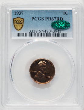 1937 1C Proof Lincoln Cent PCGS PR67