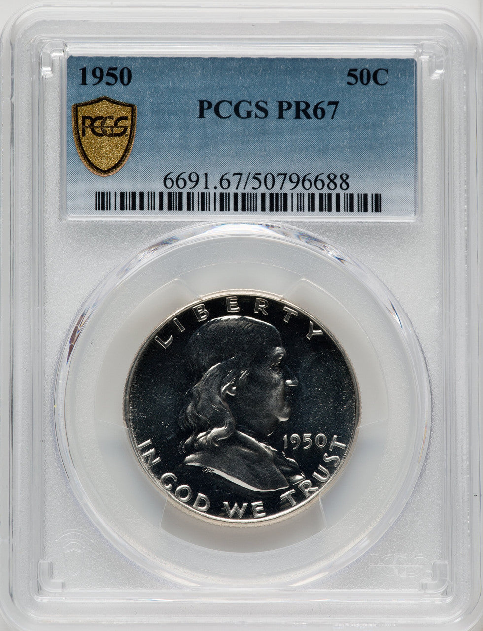 1950 50C Proof Franklin Half Dollar PCGS PR67