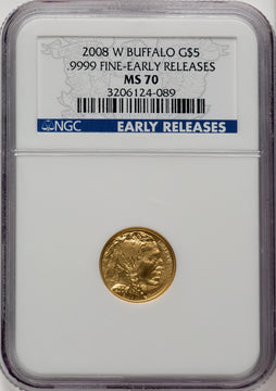 2008-W Gold Buffalo 4-Coin Set ER Blue NGC MS70