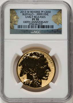 2013-W $50 One-Ounce Gold Buffalo Reverse Proof First Strike NGC PF70 (506163031)