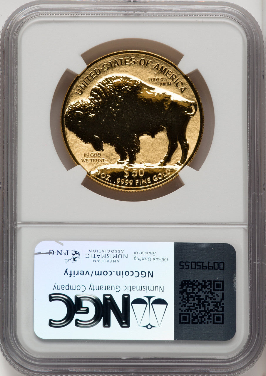 2013-W $50 One-Ounce Gold Buffalo Reverse Proof 100th Anniversary Brown Label NGC PF70 (771655015)