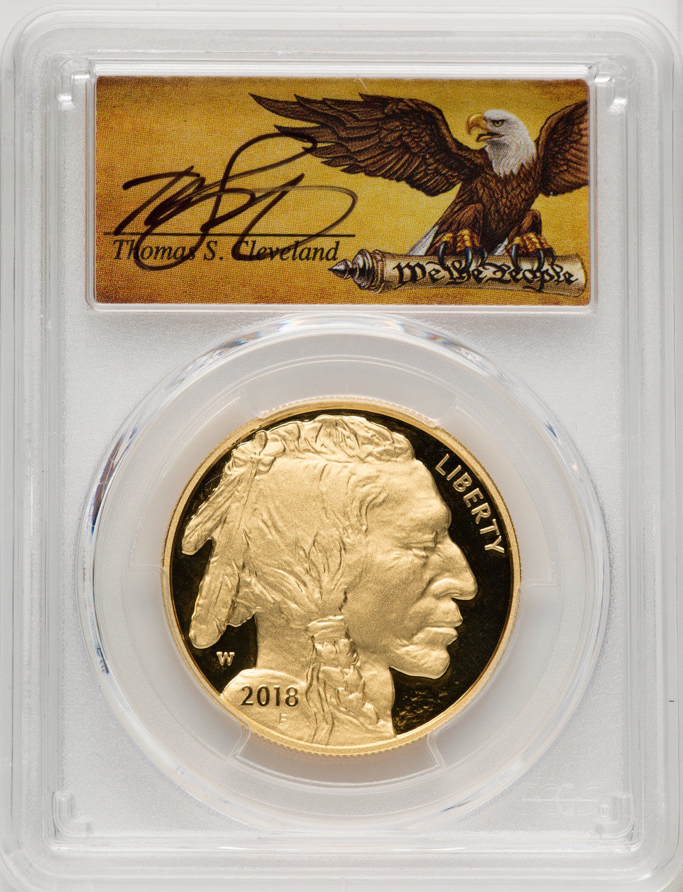 2018-W $50 One-Ounce Gold Buffalo First Day of Issue Scroll PCGS PR70