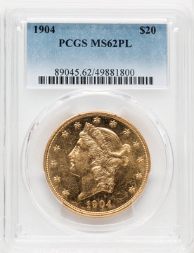 1904 $20 PL Liberty Double Eagle PCGS MS62 (572172010)