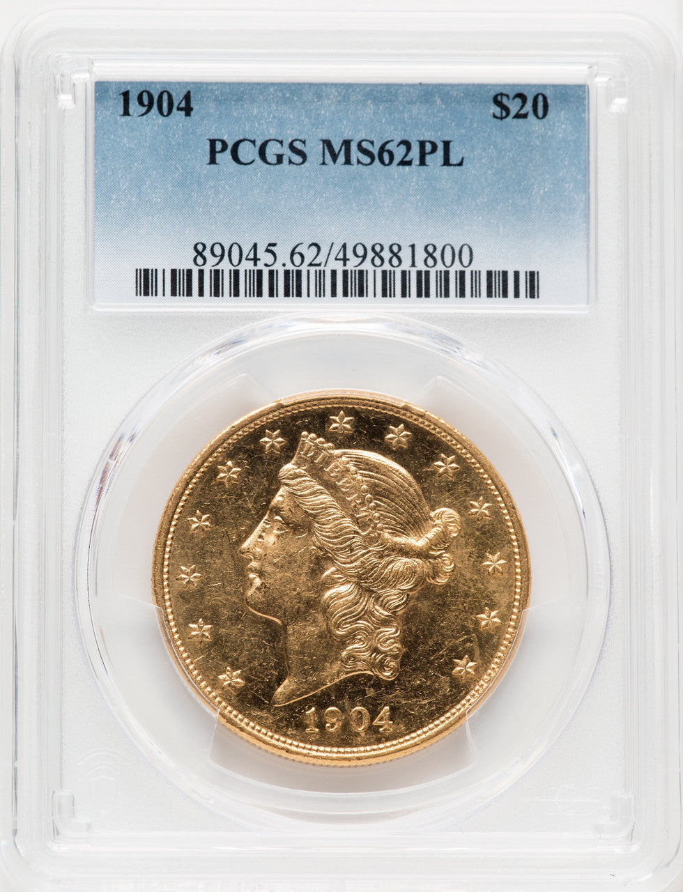 1904 $20 PL Liberty Double Eagle PCGS MS62 (572172010)