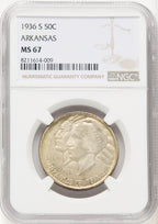 1936-S 50C Arkansas Commemorative Silver NGC MS67 (771392007)