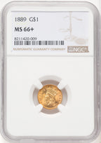 1889 G$1 Gold Dollar NGC MS66+ (519845004)