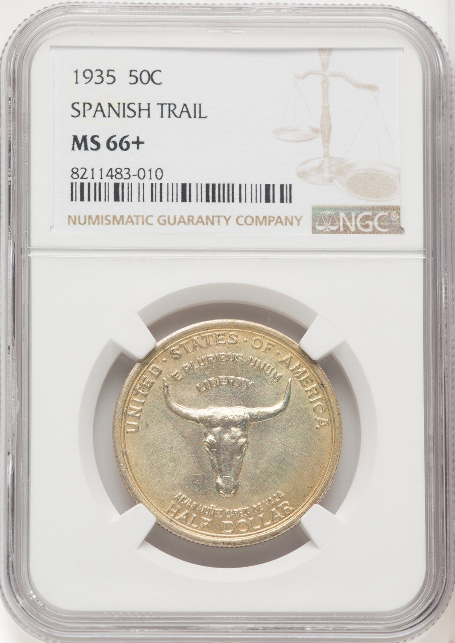 1935 50C Spanish Trail Commemorative Silver NGC MS66+