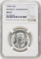 1948-S 50C Booker T. Washington Commemorative Silver NGC MS67 (772193021)