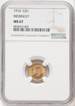 1916 G$1 McKinley Commemorative Gold NGC MS67 (772138090)