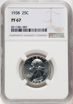 1938 25C Proof Washington Quarter NGC PR67 (772188007)