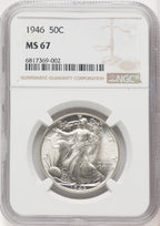 1946 50C Walking Liberty Half Dollar NGC MS67 (772188011)