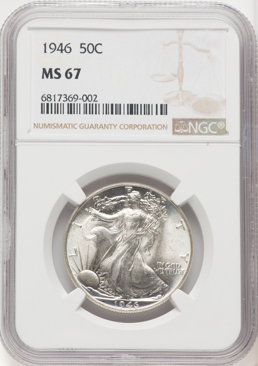1946 50C Walking Liberty Half Dollar NGC MS67 (772188011)