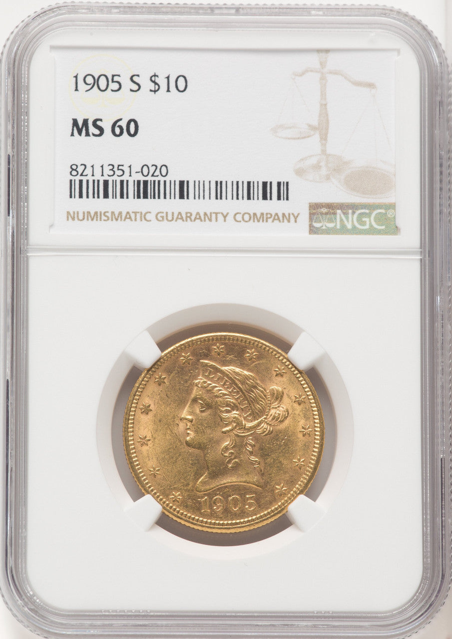 1905-S $10 Liberty Eagle NGC MS60