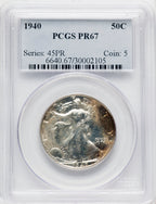 1940 50C Proof Walking Liberty Half Dollar PCGS PR67 (772188013)