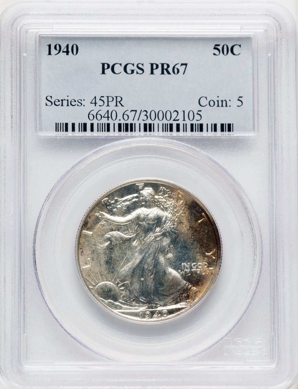 1940 50C Proof Walking Liberty Half Dollar PCGS PR67 (772188013)
