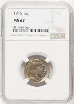 1915 5C Buffalo Nickel NGC MS67