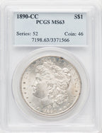 1890-CC Morgan Dollar PCGS MS63