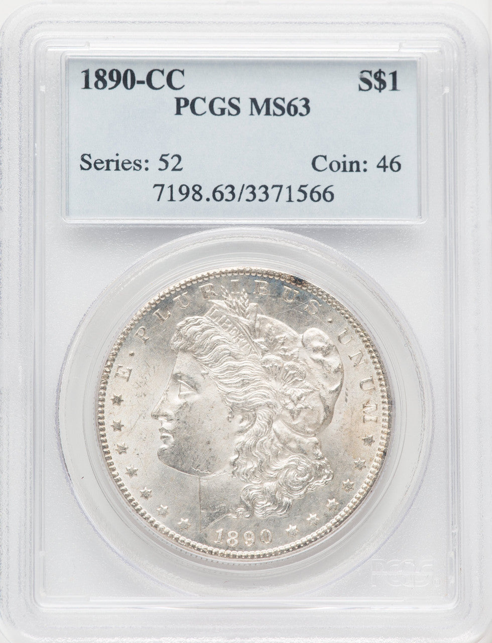 1890-CC Morgan Dollar PCGS MS63