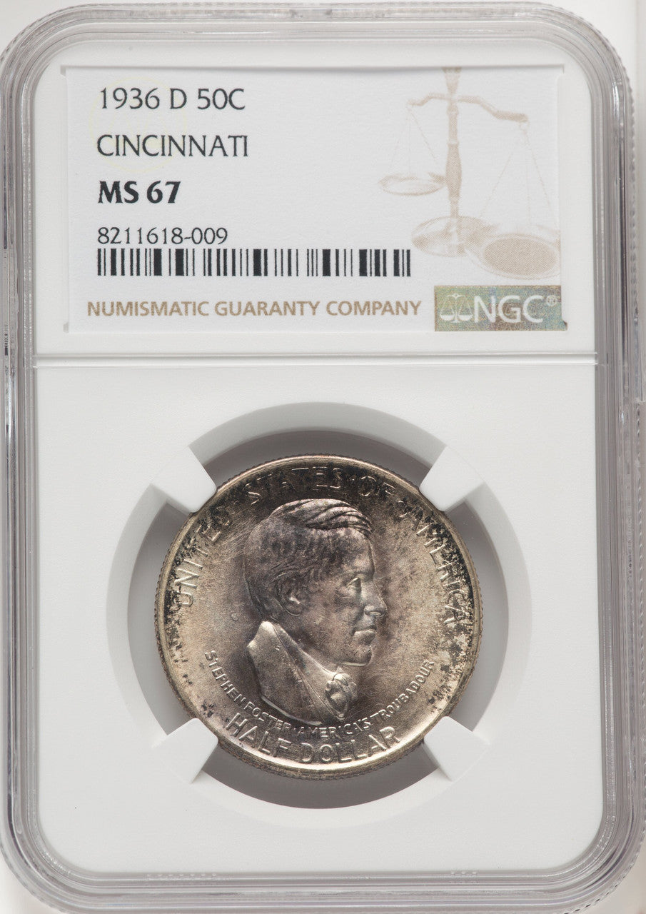 1936-D 50C Cincinnati Commemorative Silver NGC MS67 (771499005)