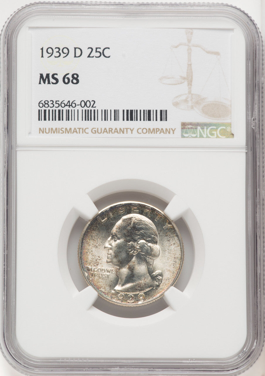 1939-D 25C Washington Quarter NGC MS68