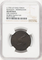Kentucky Token BIRMINGHAM Edge BN Colonials Details NGC AU50