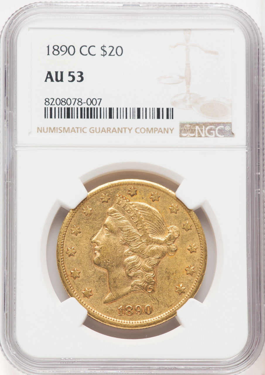 1890-CC $20 Liberty Double Eagle NGC AU53 (772138046)