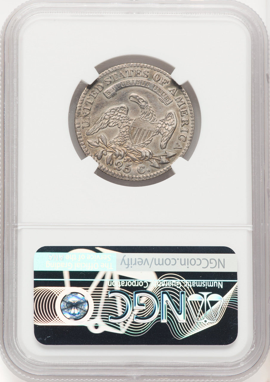1815 25C B-1 E Counterstamp Bust Quarter Details NGC AU50