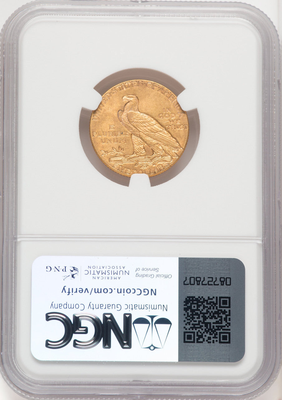 1909 $5 Indian Half Eagle NGC MS63 (772138077)