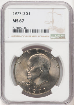 1977-D $1 Eisenhower Dollar NGC MS67 (772138071)