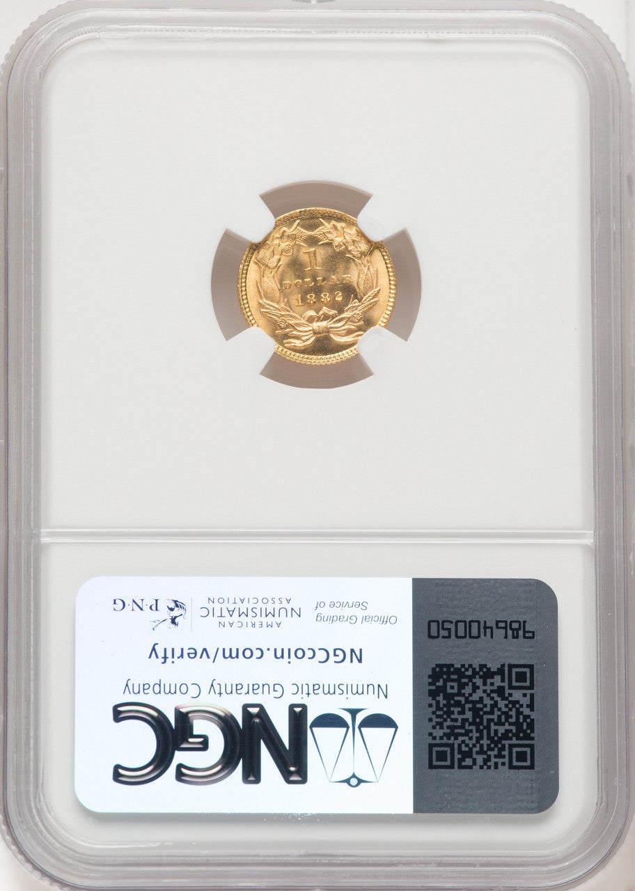 1882 G$1 Gold Dollar NGC MS67+
