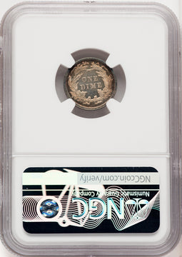 1891 10C CA Proof Seated Dime CACG PR66