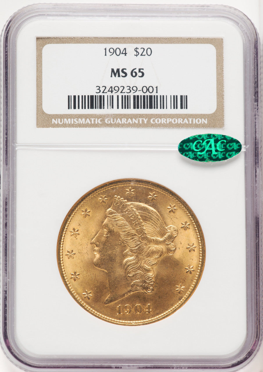 1904 $20 Liberty CAC Liberty Double Eagle NGC MS65 (770546001)