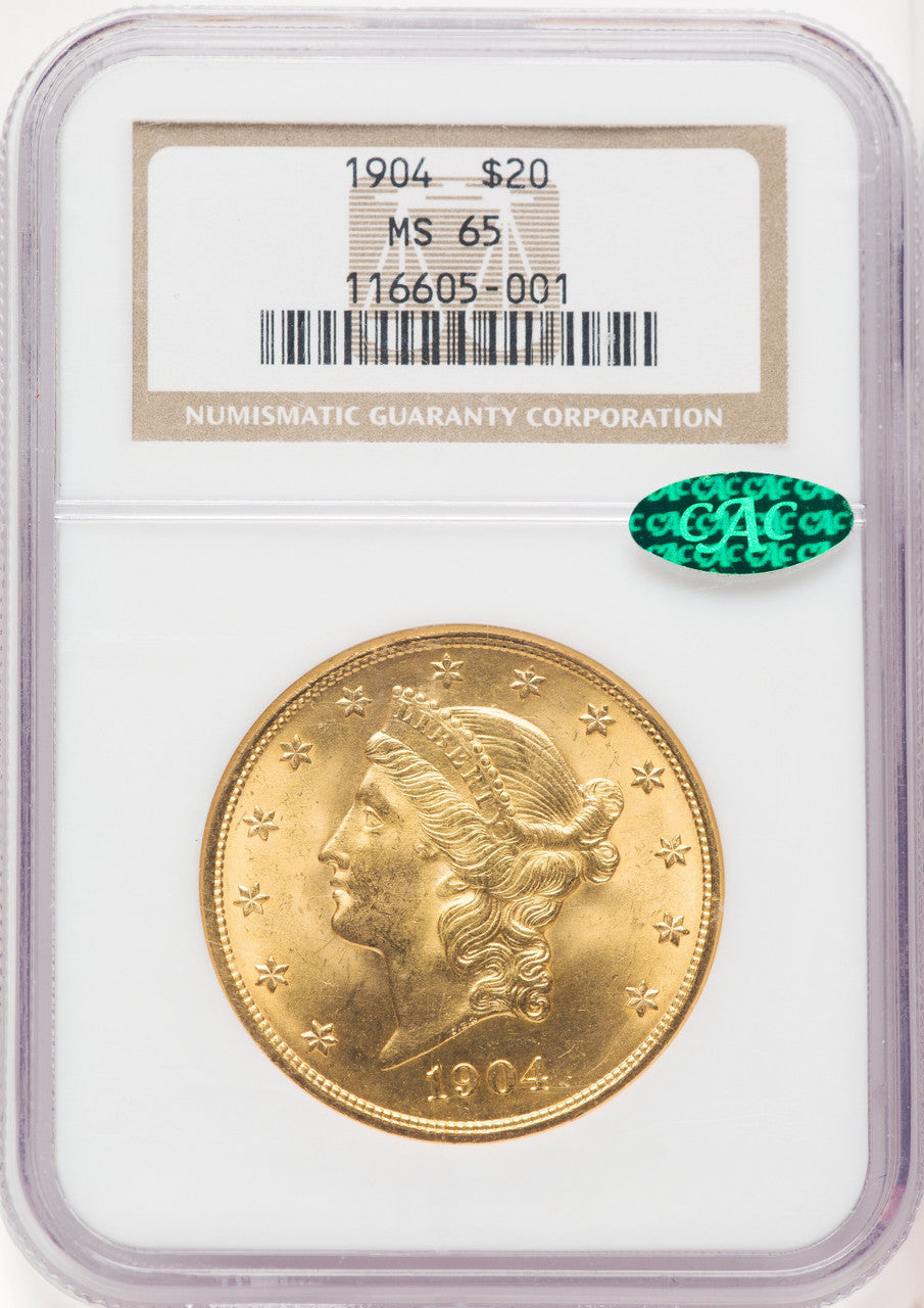 1904 $20 Liberty CAC Liberty Double Eagle NGC MS65 (770546002)