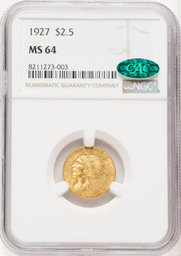 1927 $2.50 CAC Indian Quarter Eagle NGC MS64 (769920007)