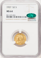 1927 $2.50 CAC Indian Quarter Eagle NGC MS64 (769920007)