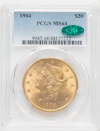 1904 $20 Liberty CAC Liberty Double Eagle PCGS MS64 (519743014)