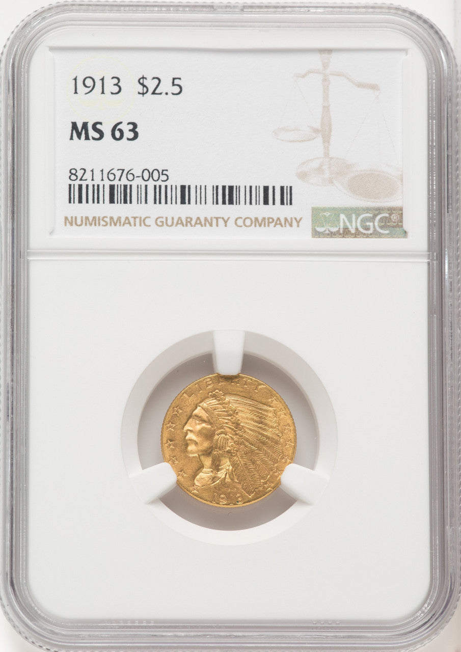 1913 $2.50 Indian Quarter Eagle NGC MS63 (769303014)