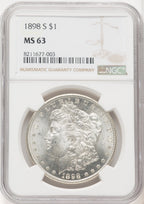 1898-S Morgan Dollar NGC MS63