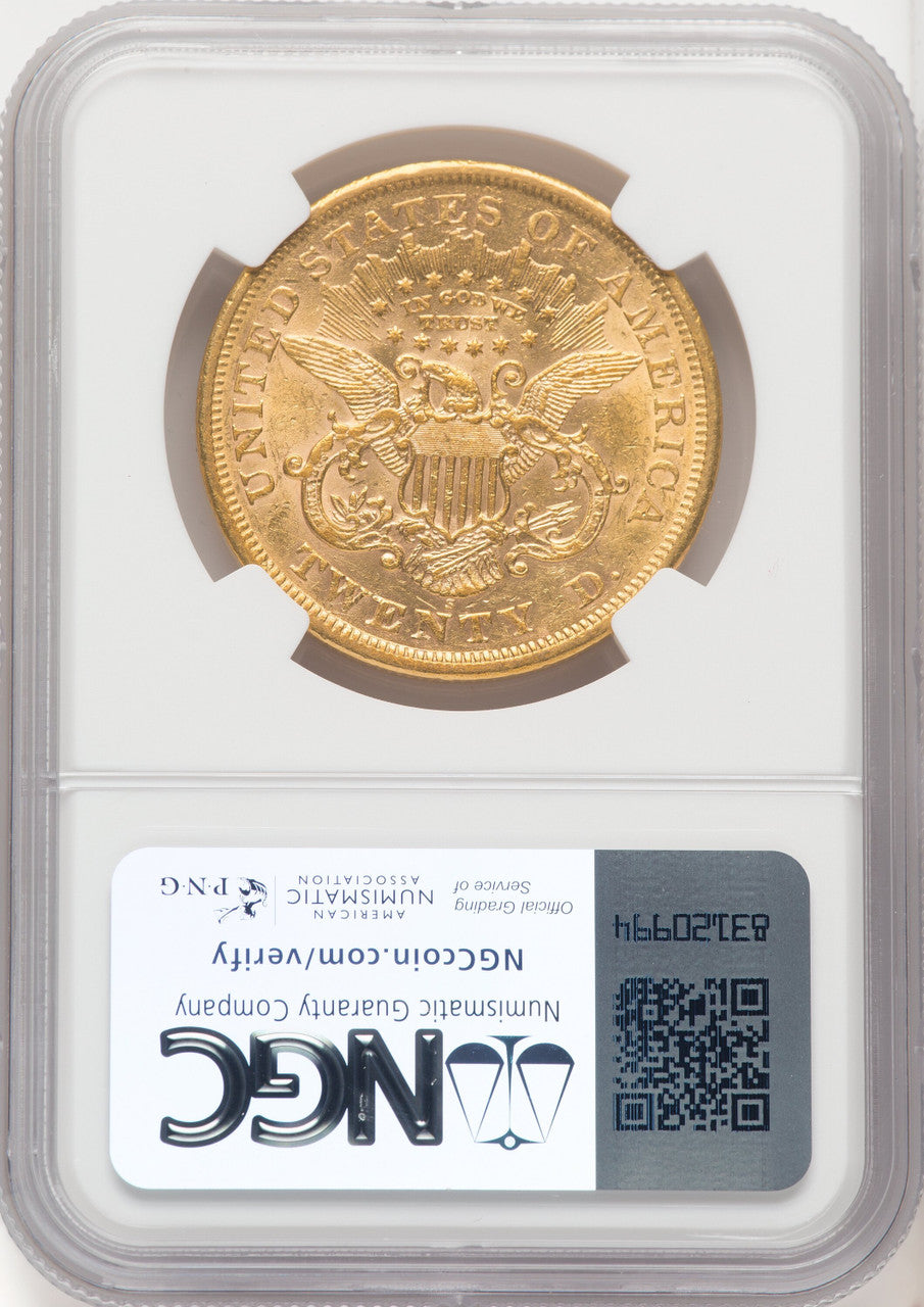 1867-S $20 Liberty Double Eagle NGC AU55 (770582037)