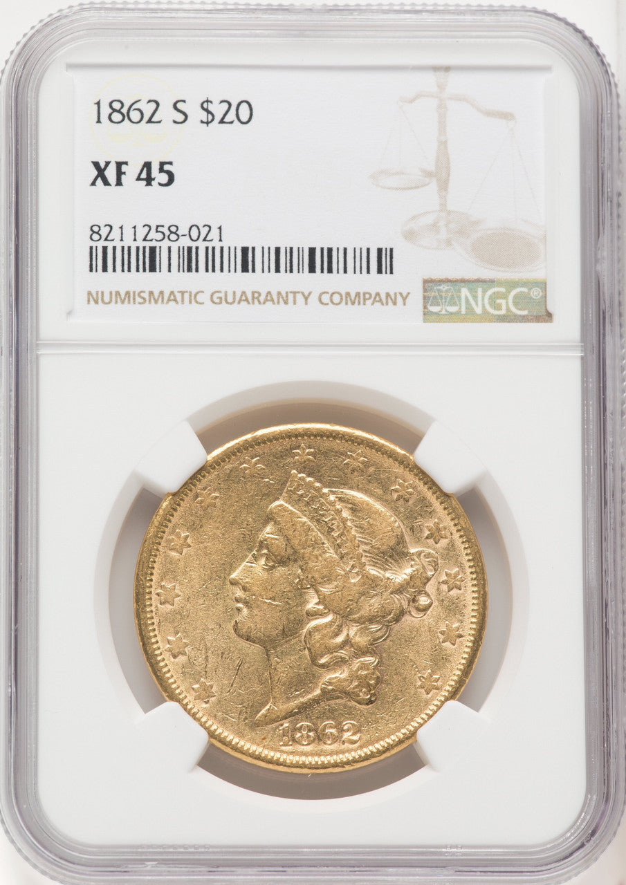 1862-S $20 Liberty Double Eagle NGC XF45 (572203013)